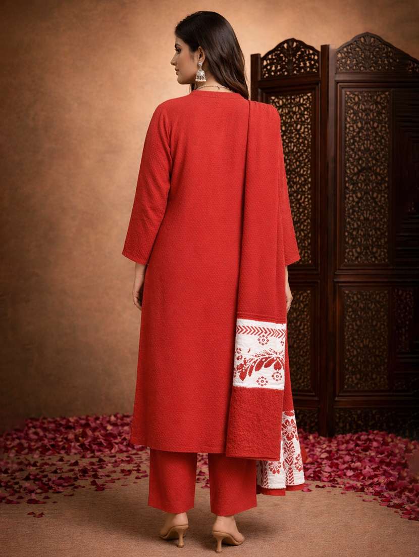 women self design long sleeve kurta pant with dupatta set - 22511934 -  Standard Image - 3