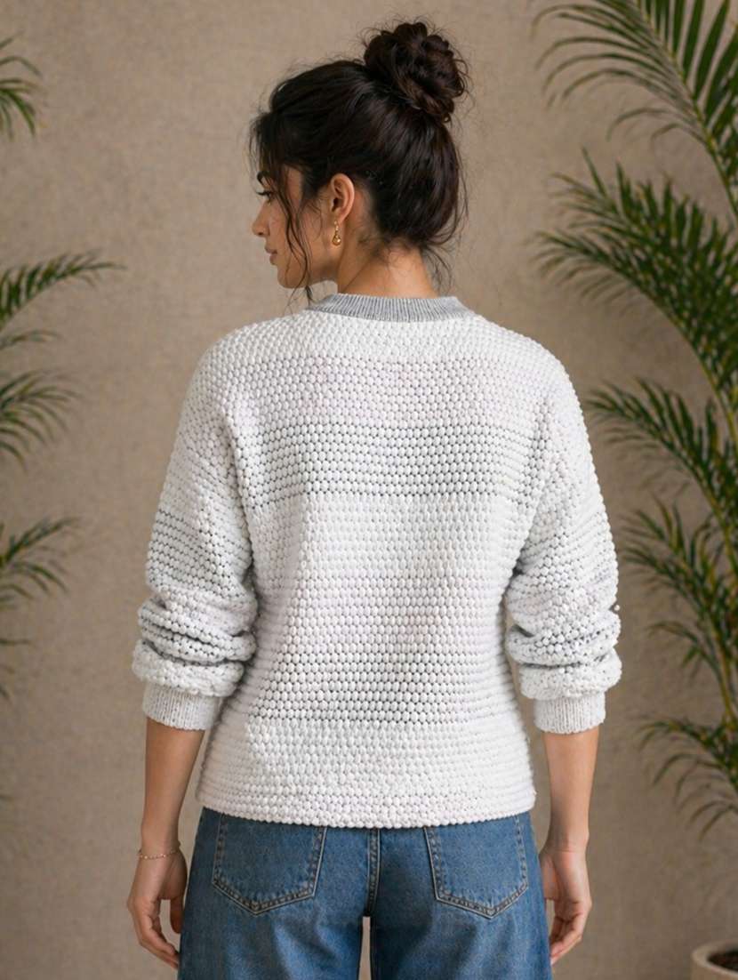 women self design round neck pullover - 22511943 -  Standard Image - 3