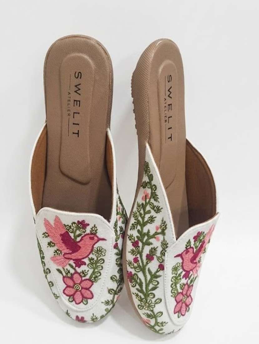 Women Embroidered Slip On Mules - 22512006 -  Standard Image - 3