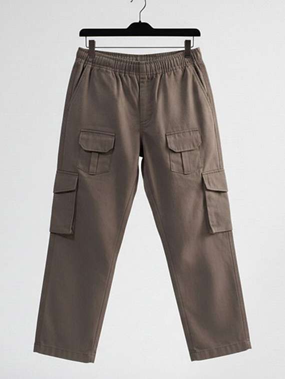 men solid mid rise loose fit cargo  - 22512082 -  Standard Image - 3