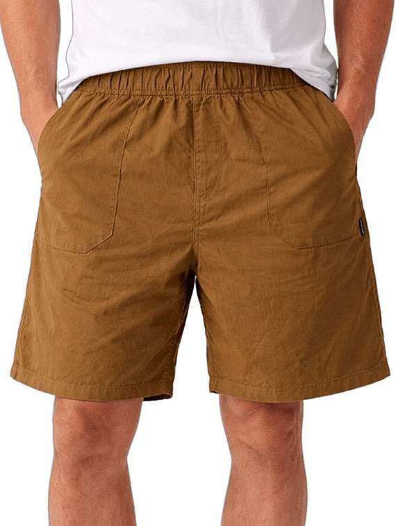 men solid mid rise loose fit shorts