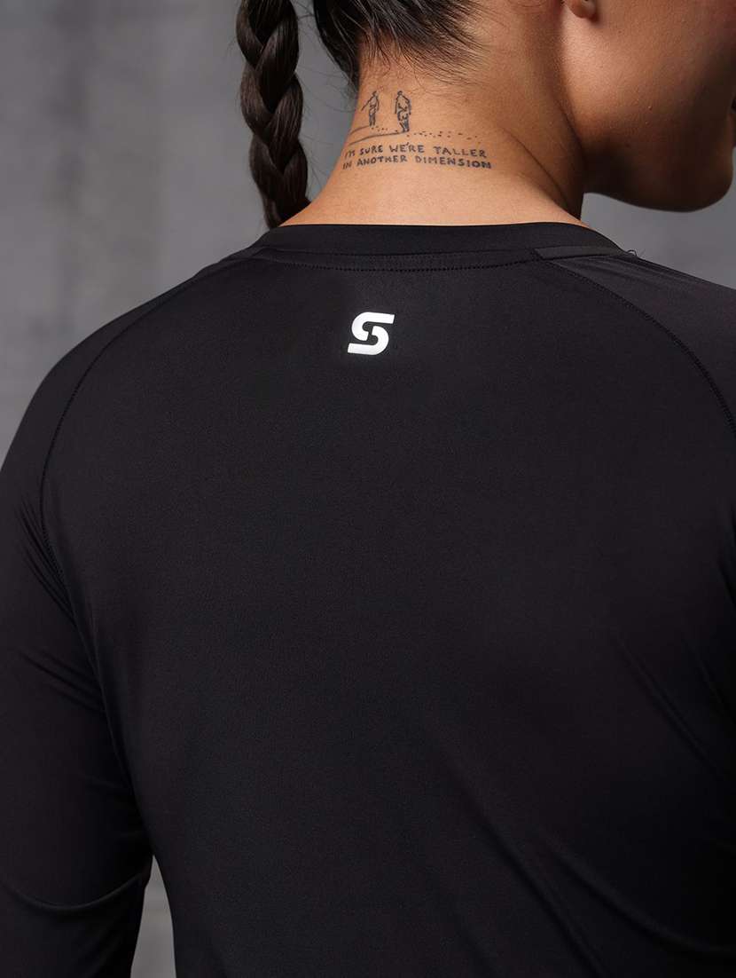 women solid round neck active wear t-shirt - 22512186 -  Standard Image - 5