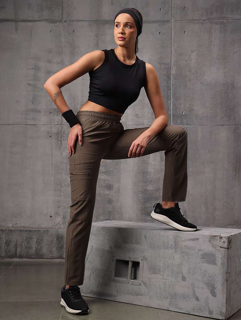 women solid mid rise regular track pant - 22512210 -  Standard Image - 5