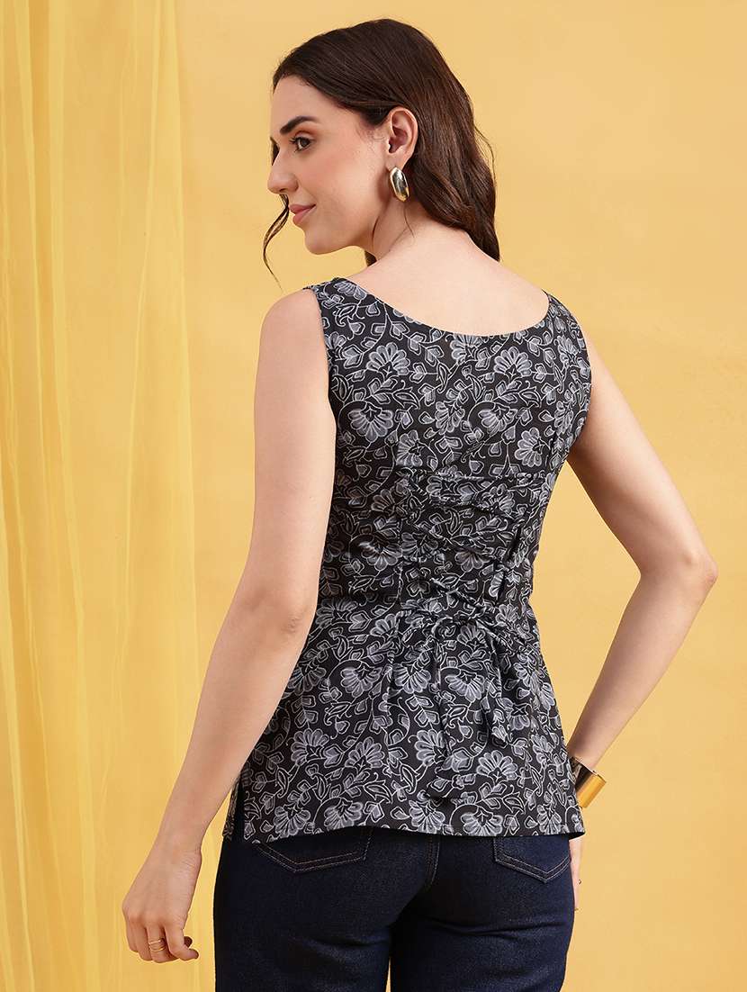 women printed sleeveless regular top - 22512235 -  Standard Image - 3