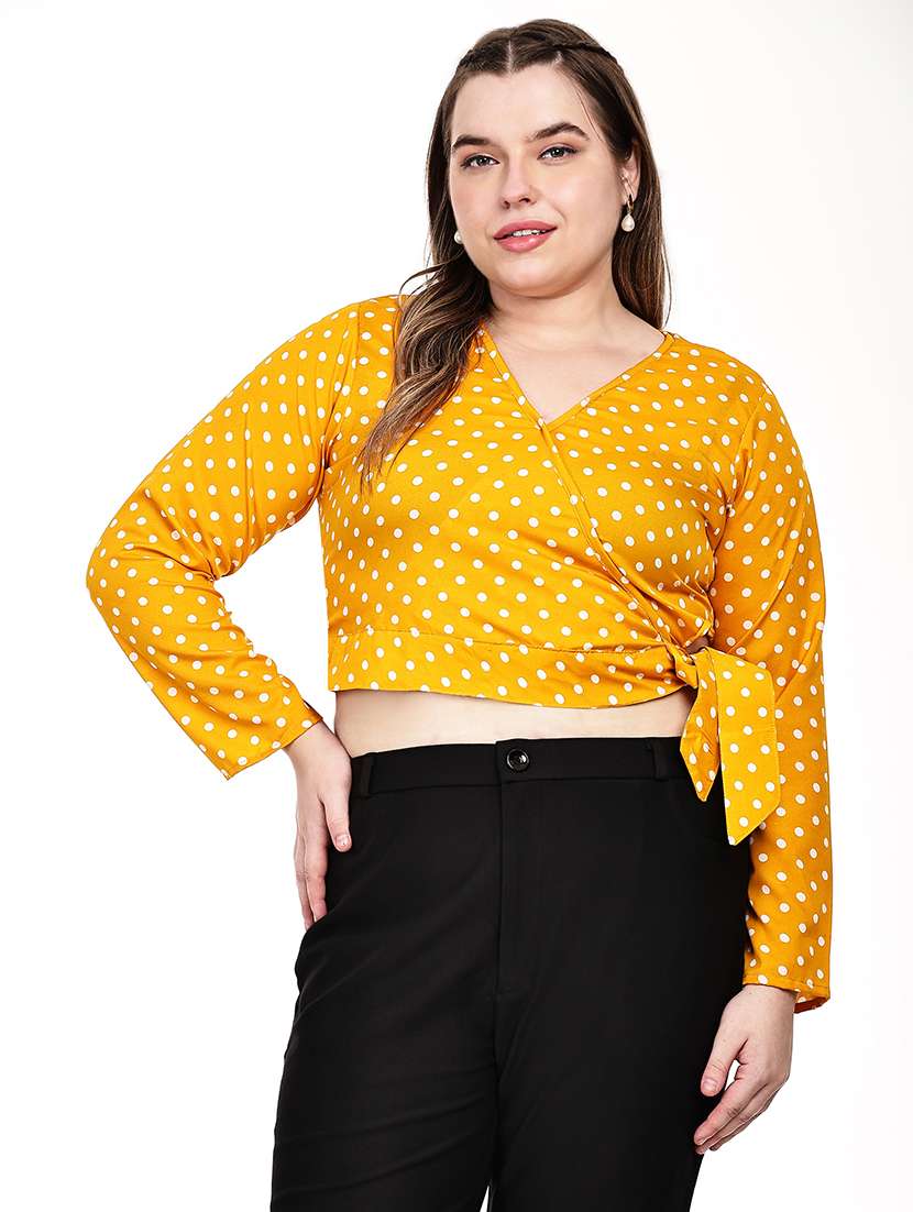 yellow crepe regular top