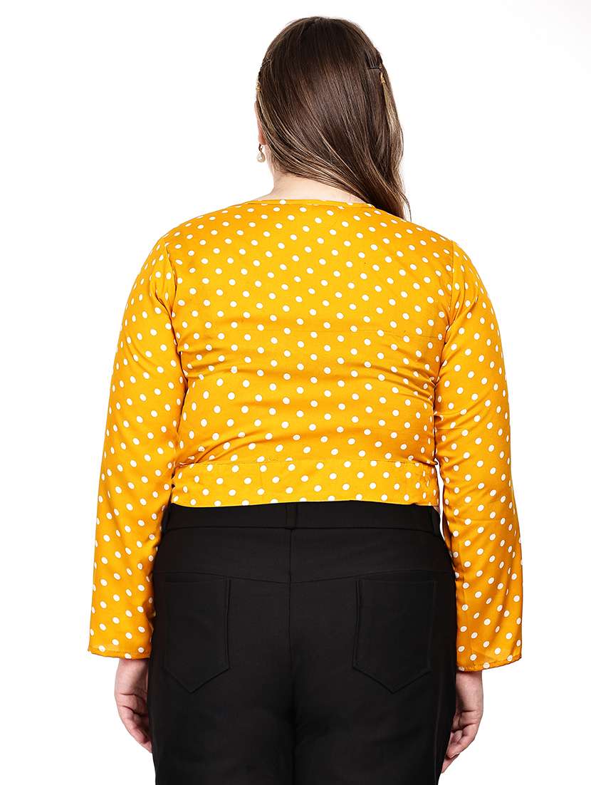 yellow crepe regular top - 22512271 -  Standard Image - 3