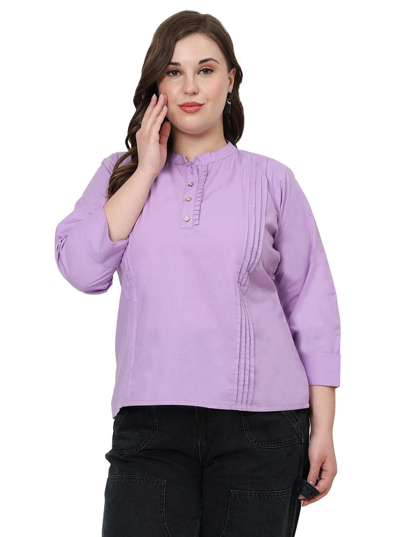 women solid three quarter sleeves regular top