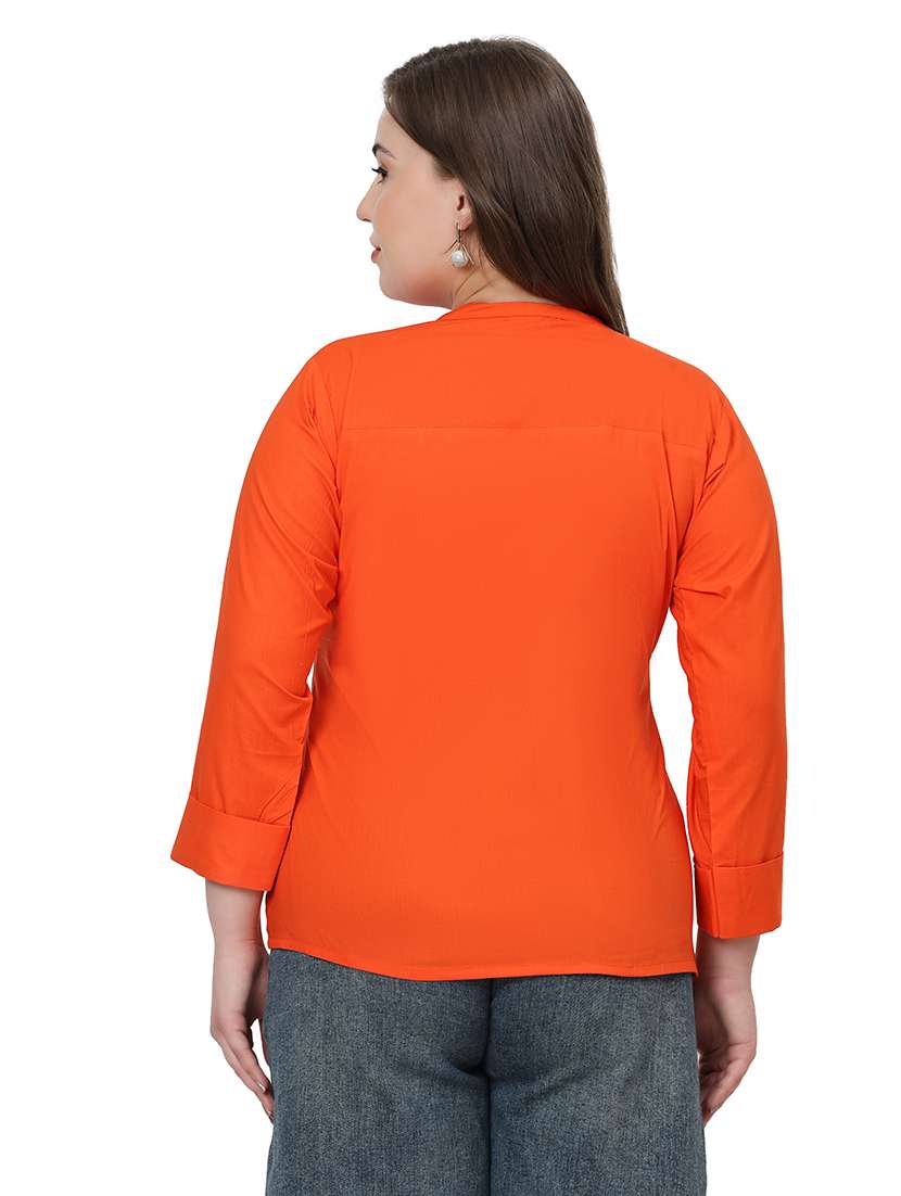 women solid three quarter sleeves regular top - 22512280 -  Standard Image - 3