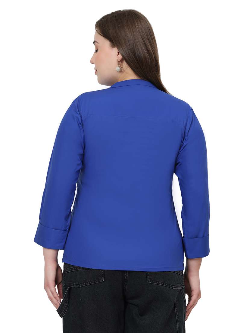 women solid three quarter sleeves regular top - 22512284 -  Standard Image - 3