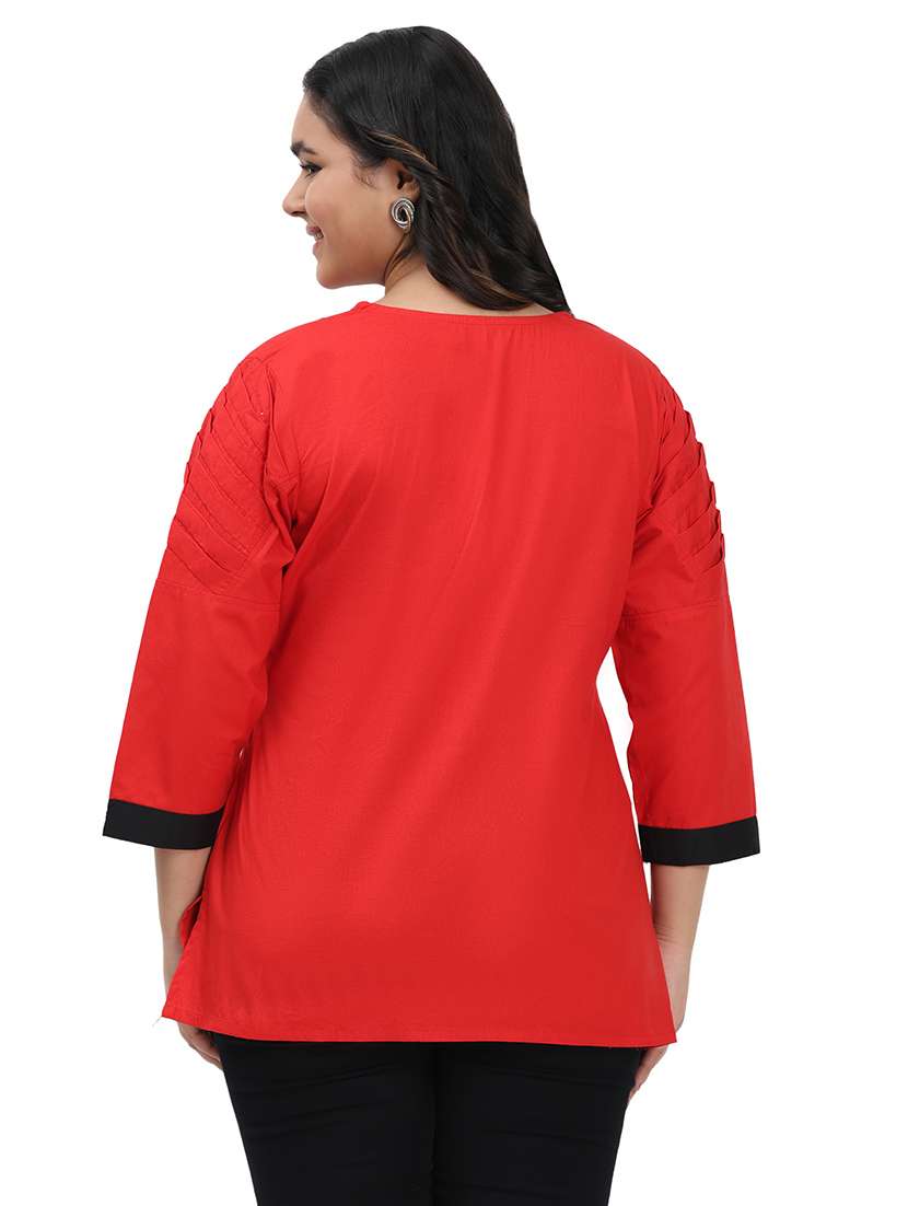 women solid three quarter sleeves regular top - 22512293 -  Standard Image - 3