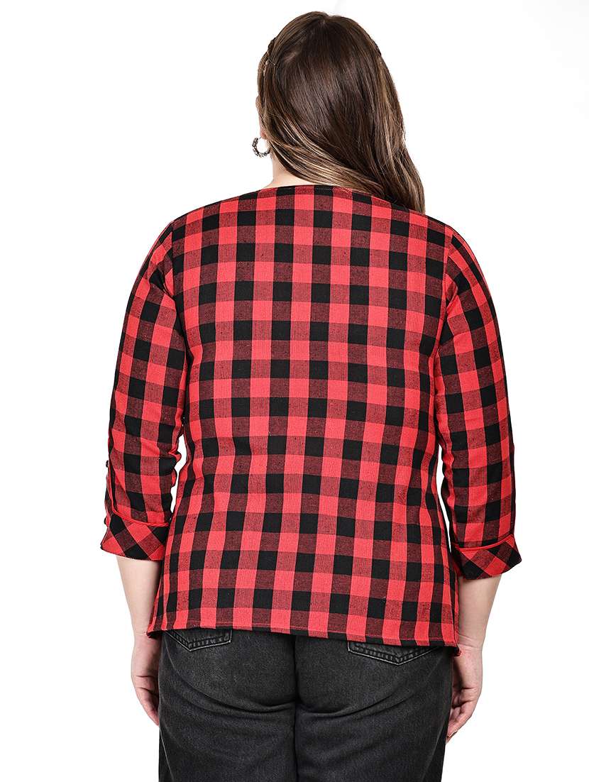 red crepe regular top - 22512297 -  Standard Image - 3