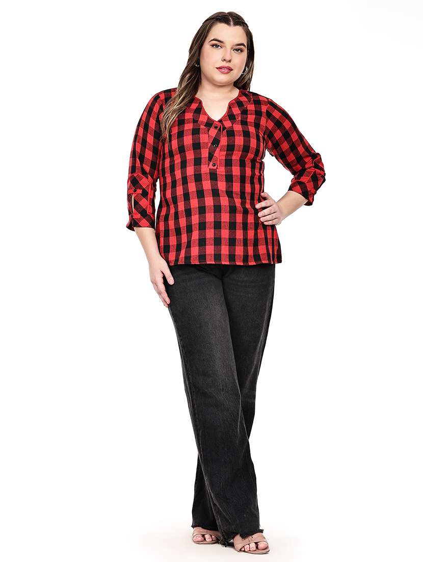 red crepe regular top - 22512297 -  Standard Image - 5