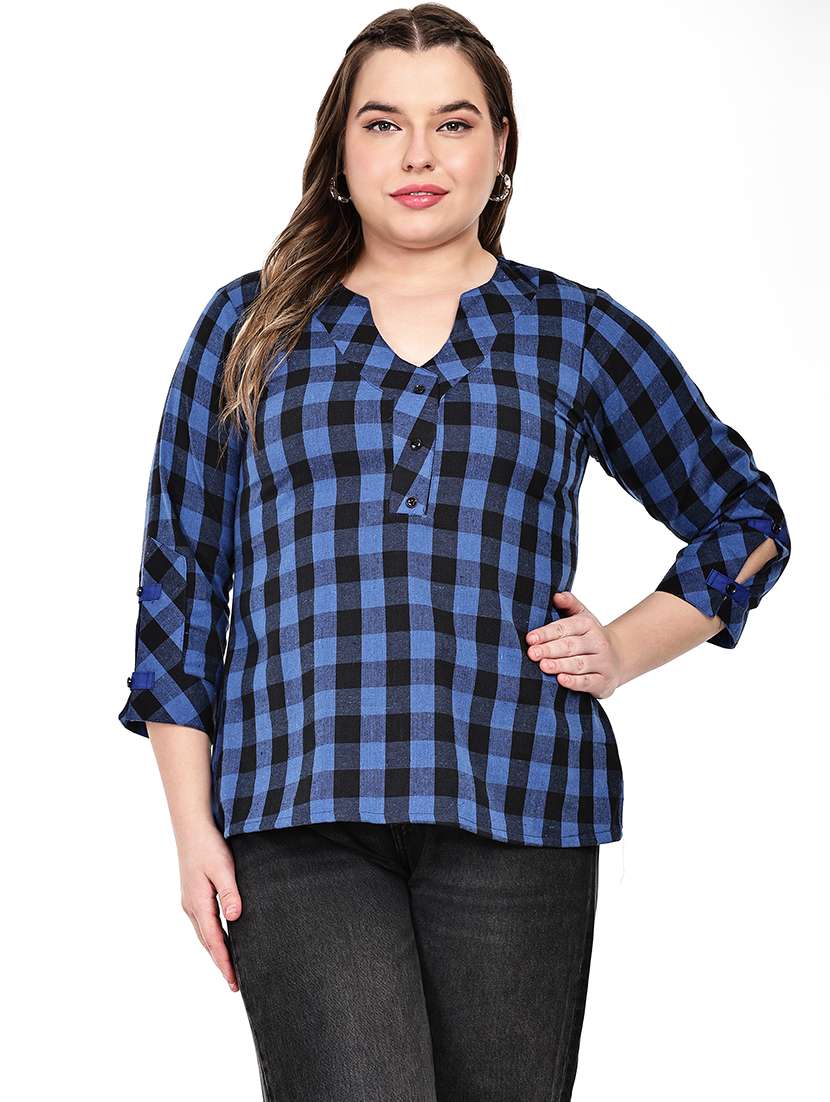 blue crepe regular top