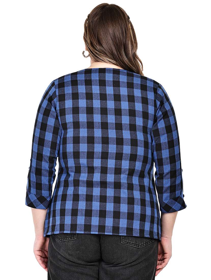 blue crepe regular top - 22512299 -  Standard Image - 3