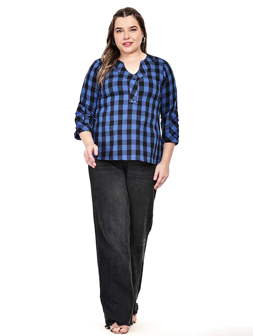 blue crepe regular top - 22512299 -  Standard Image - 5