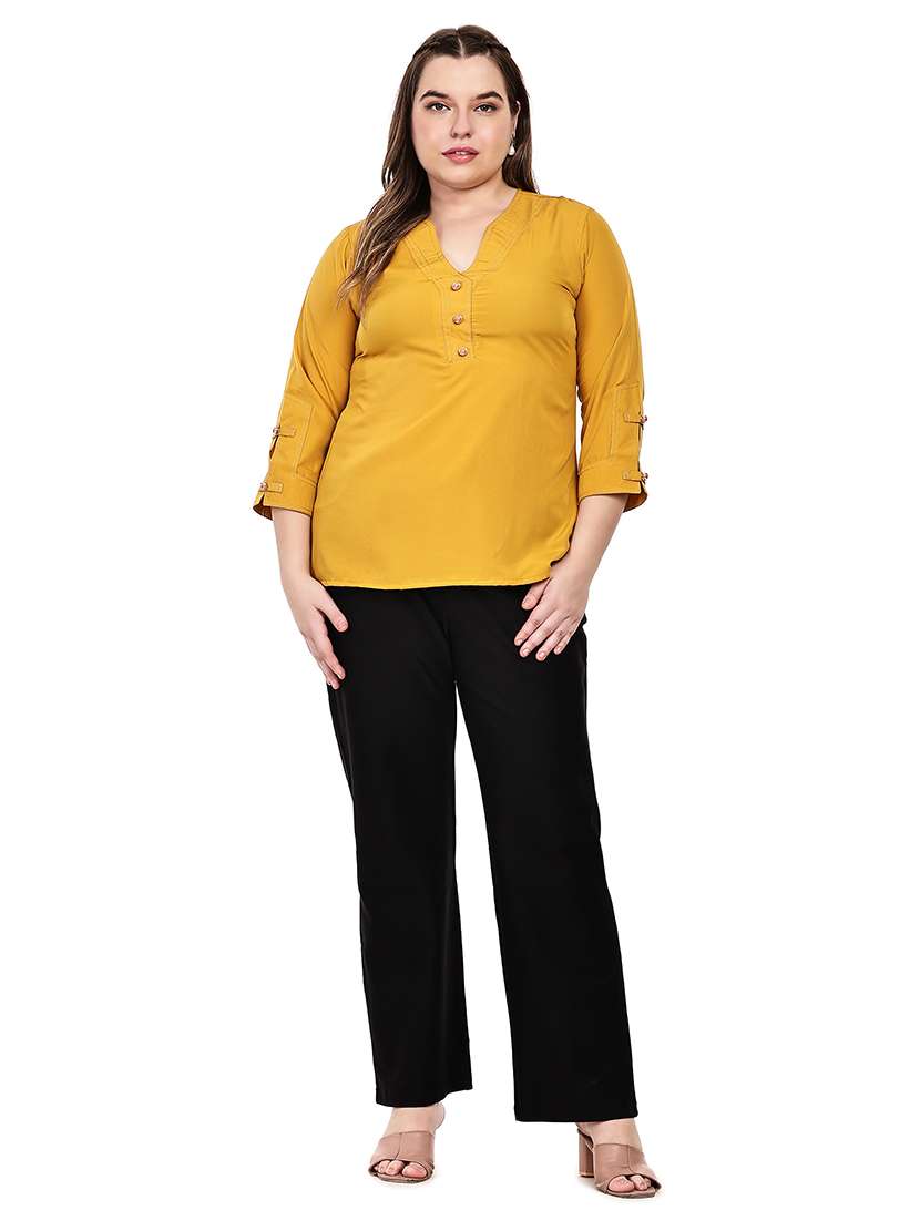 Women Solid Three Quarter Sleeves Regular Top - 22512302 -  Standard Image - 5
