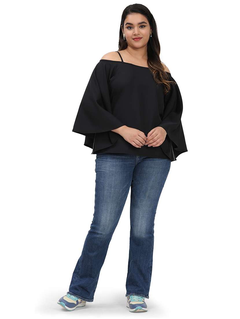 Women Solid Cold Shoulder Top - 22512306 -  Standard Image - 5