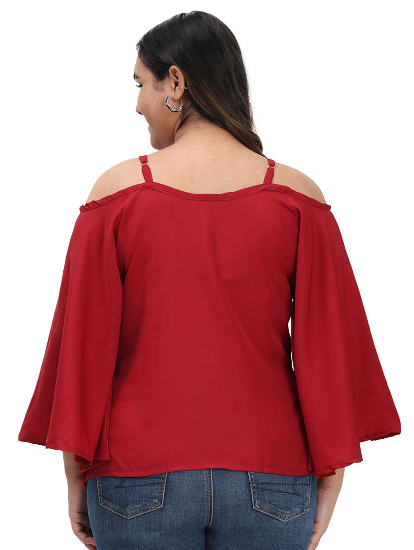 red crepe regular top - 22512307 -  Standard Image - 3