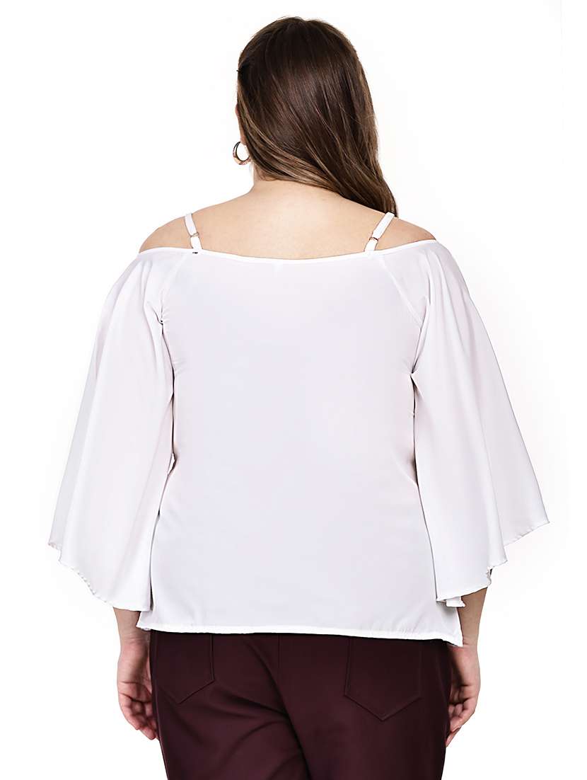 white crepe regular top - 22512310 -  Standard Image - 3