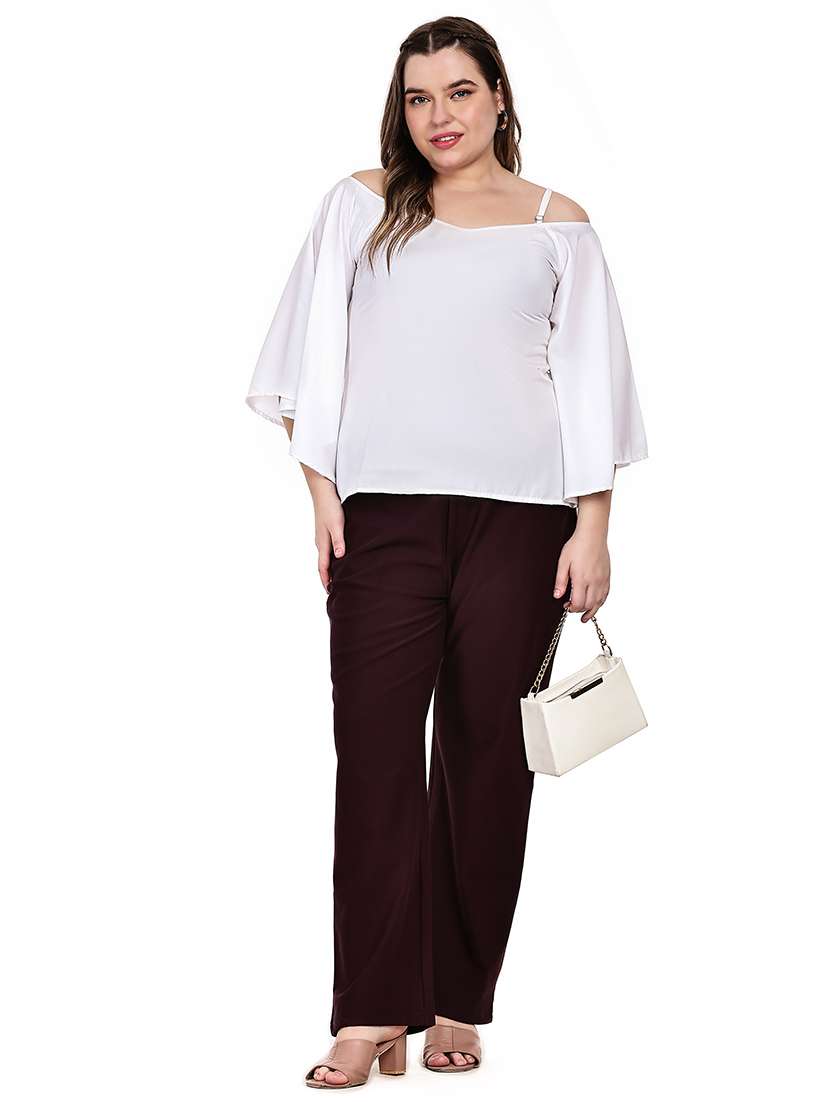 white crepe regular top - 22512310 -  Standard Image - 5