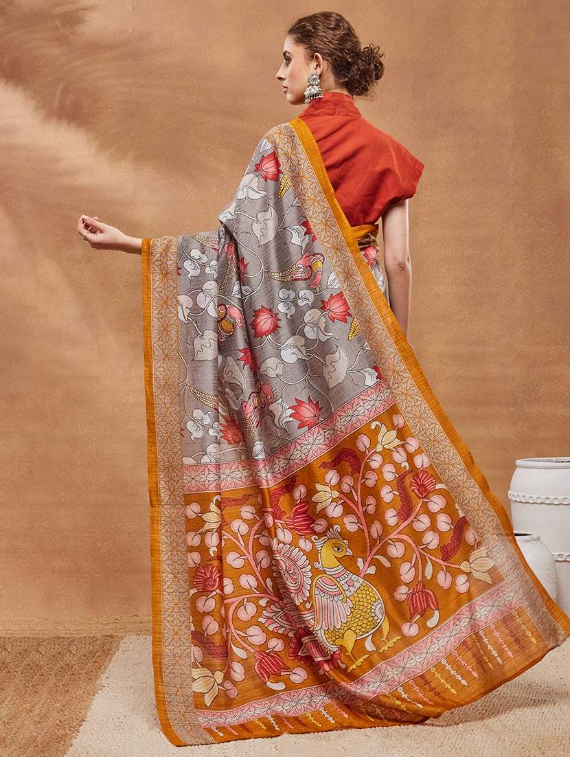women kalamkari ready to wear saree with blouse - 22512343 -  Standard Image - 3