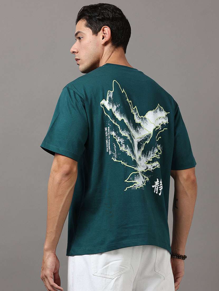men printed short sleeve loose fit t-shirt
