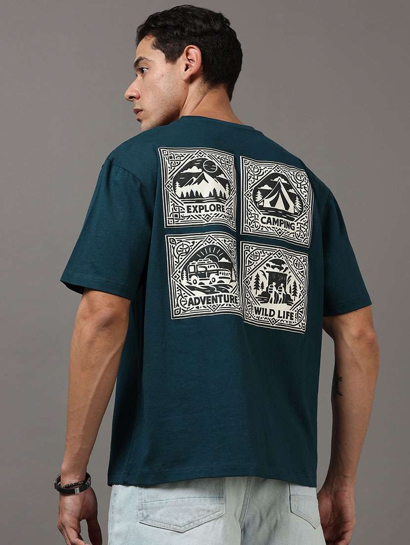 men printed short sleeve loose fit t-shirt