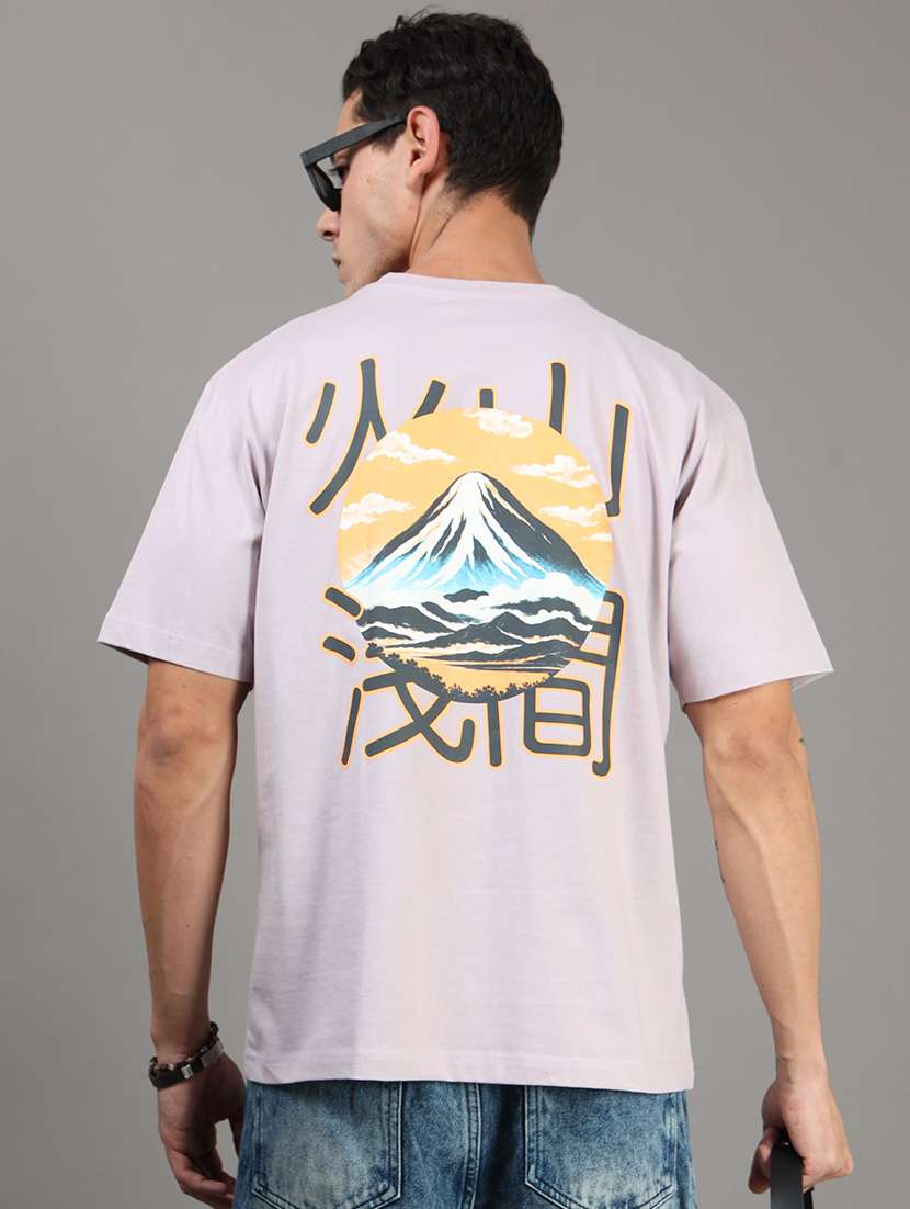 men printed short sleeve loose fit t-shirt