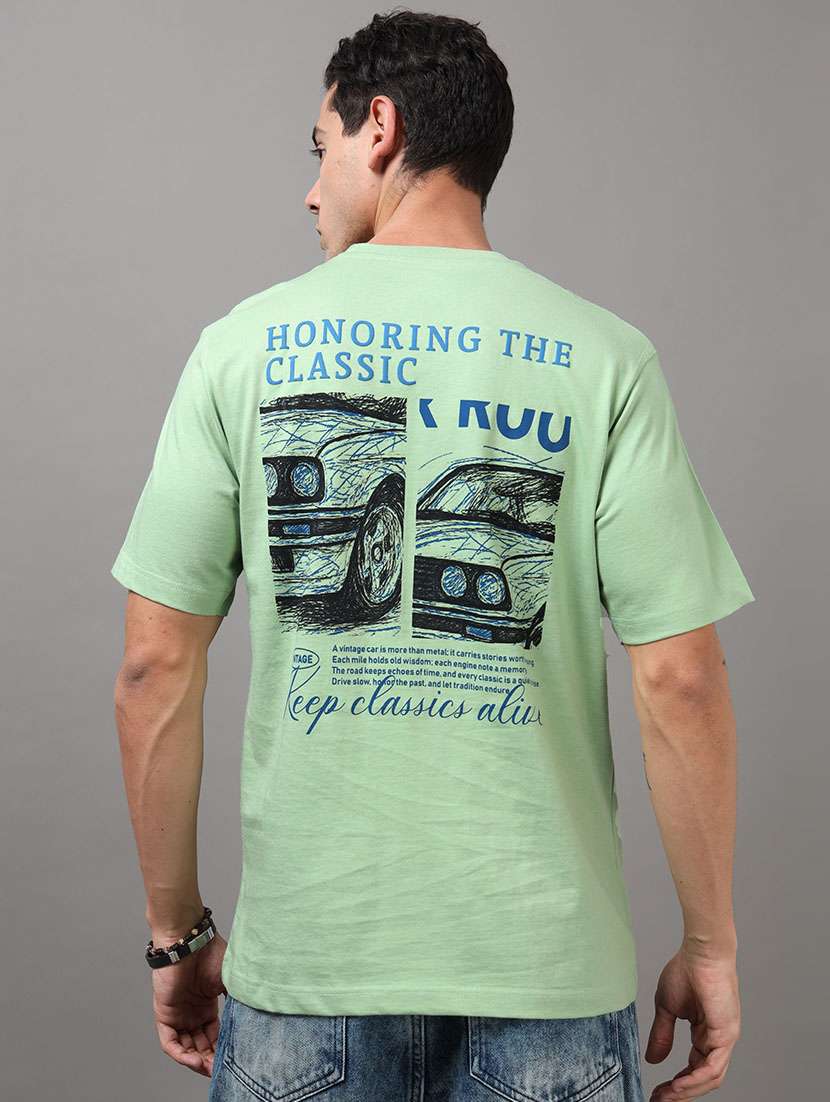 men printed short sleeve loose fit t-shirt