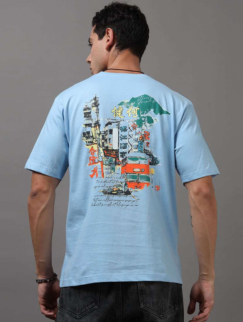 men printed short sleeve loose fit t-shirt
