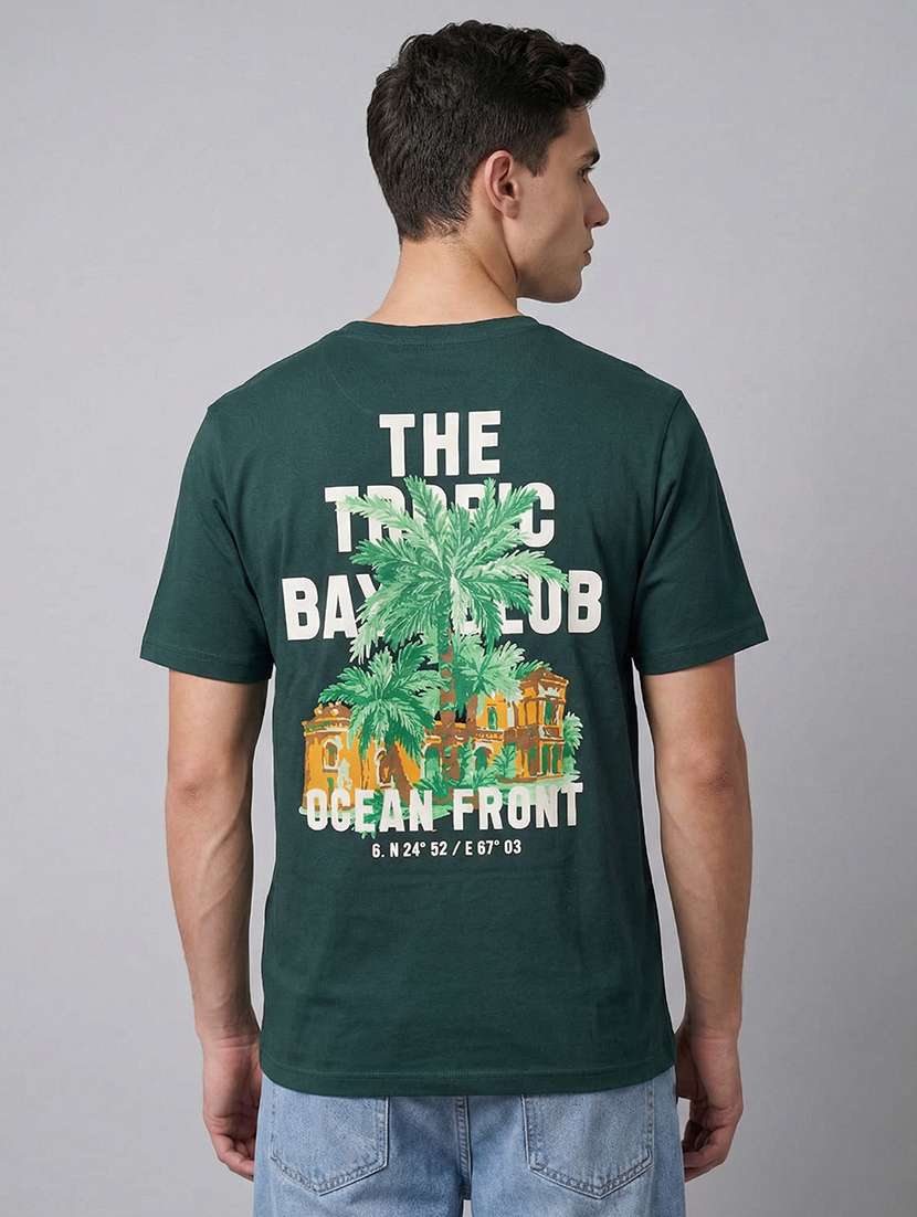 men printed short sleeve loose fit t-shirt