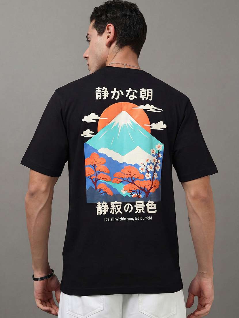 men printed short sleeve loose fit t-shirt