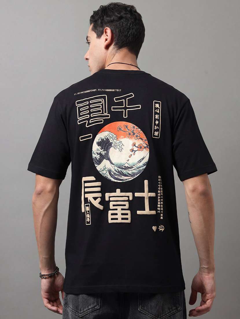 men printed short sleeve loose fit t-shirt