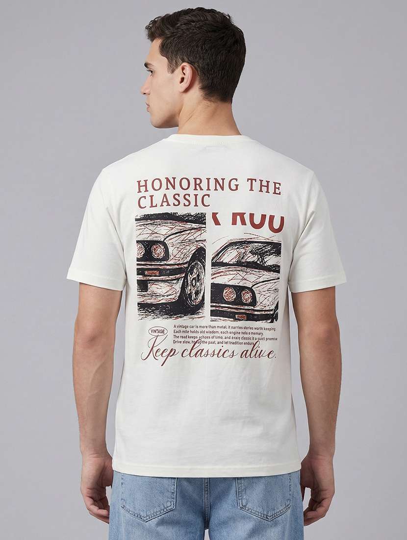 men printed short sleeve loose fit t-shirt