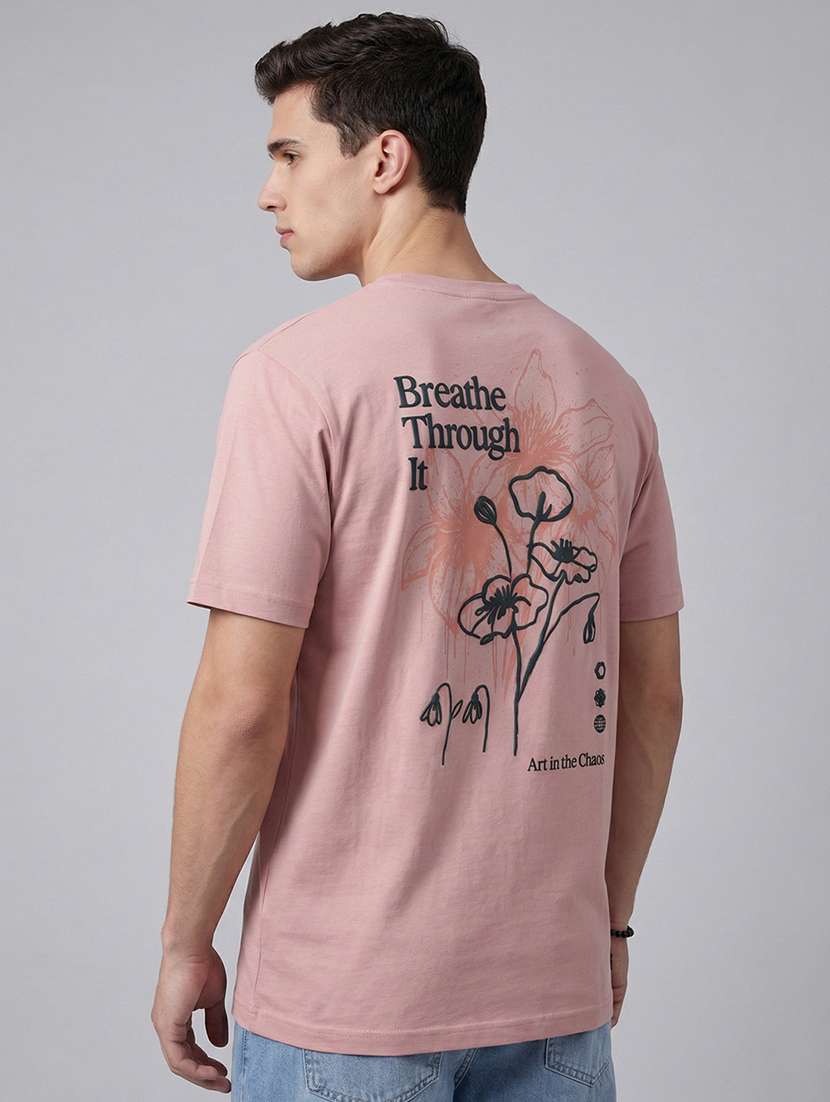 men printed short sleeve loose fit t-shirt
