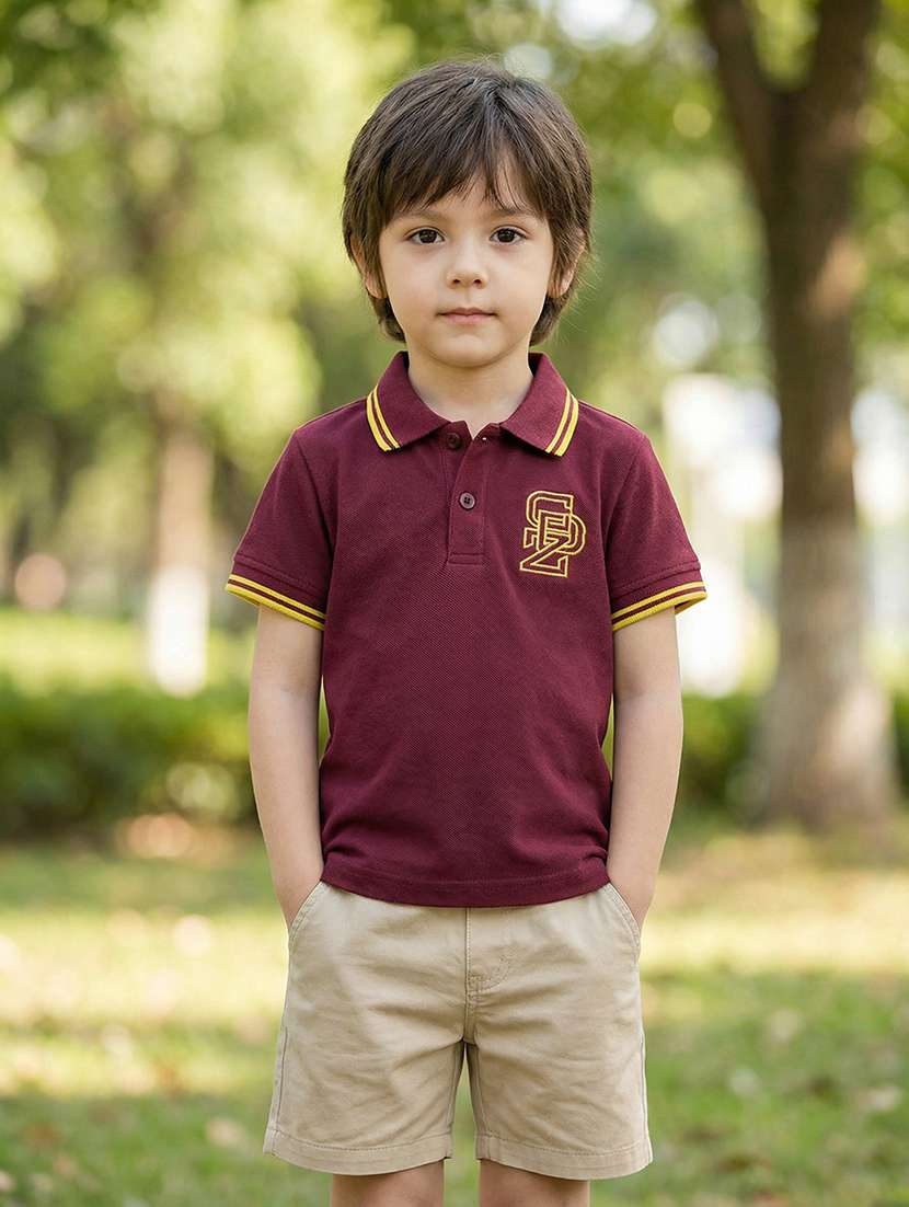 boys solid short sleeve polo t-shirt