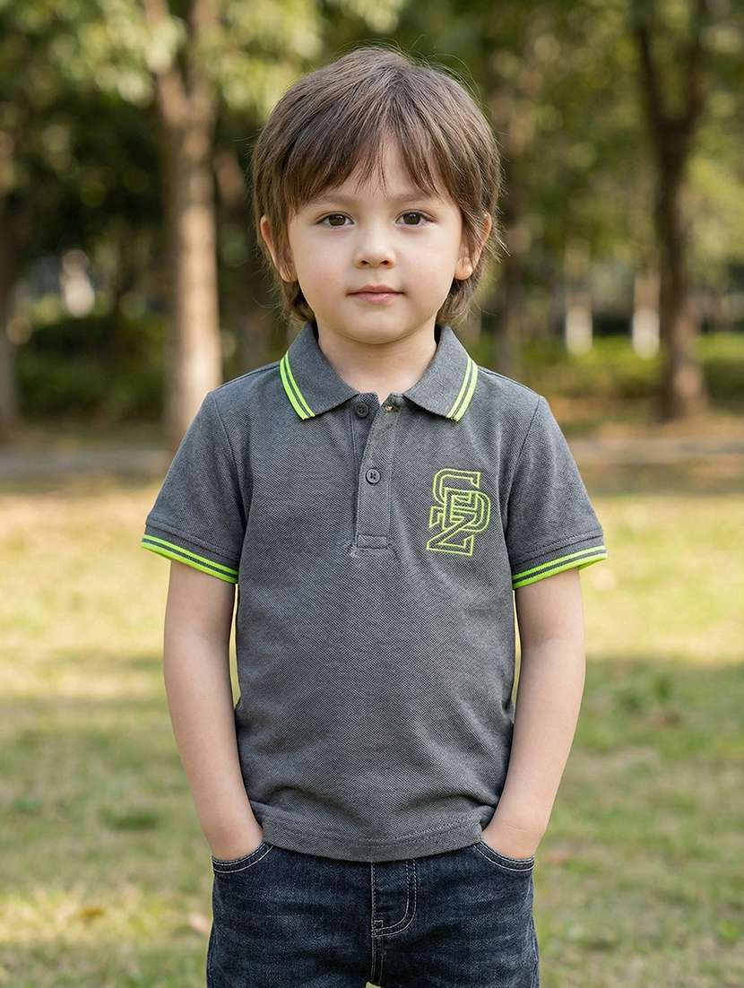 boys solid short sleeve polo t-shirt