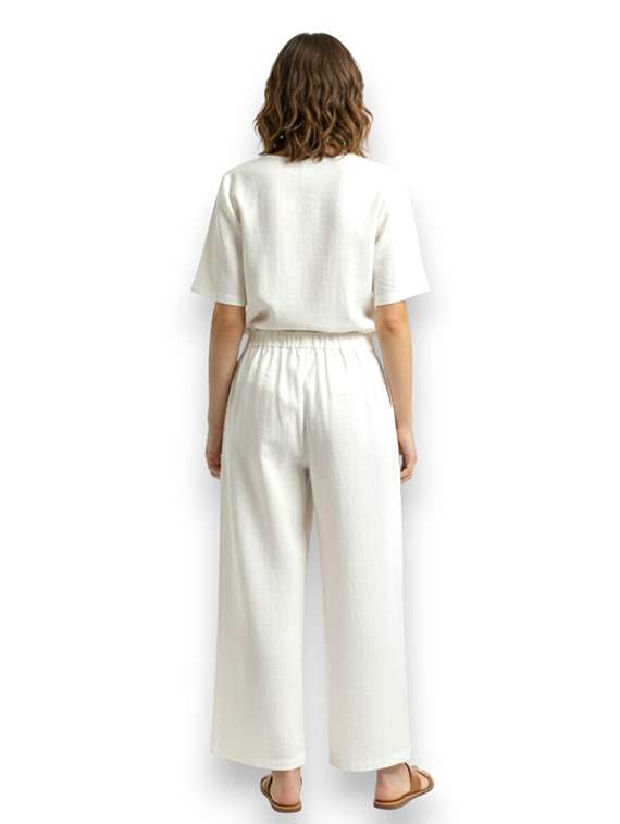 women embroidered short sleeves shirt and trouser co-ord set - 22512475 -  Standard Image - 3