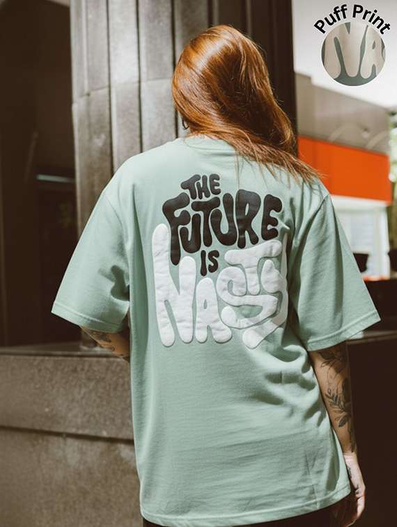 women printed round neck oversized t-shirt
