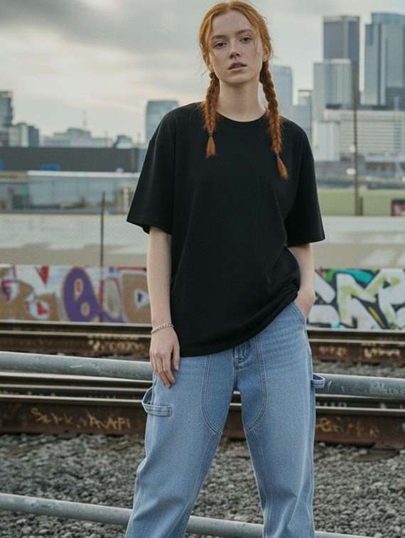 women printed round neck oversized t-shirt - 22512493 -  Standard Image - 3