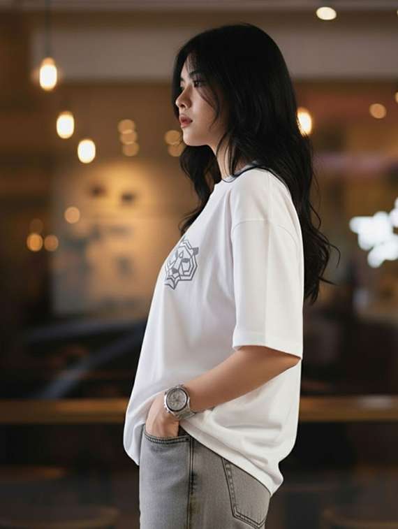 women printed round neck oversized t-shirt - 22512504 -  Standard Image - 3