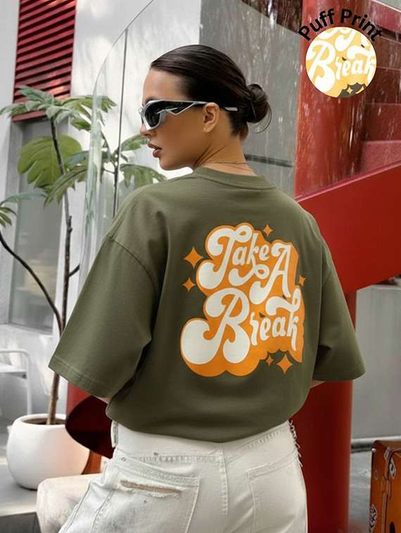 olive cotton oversized tshirt