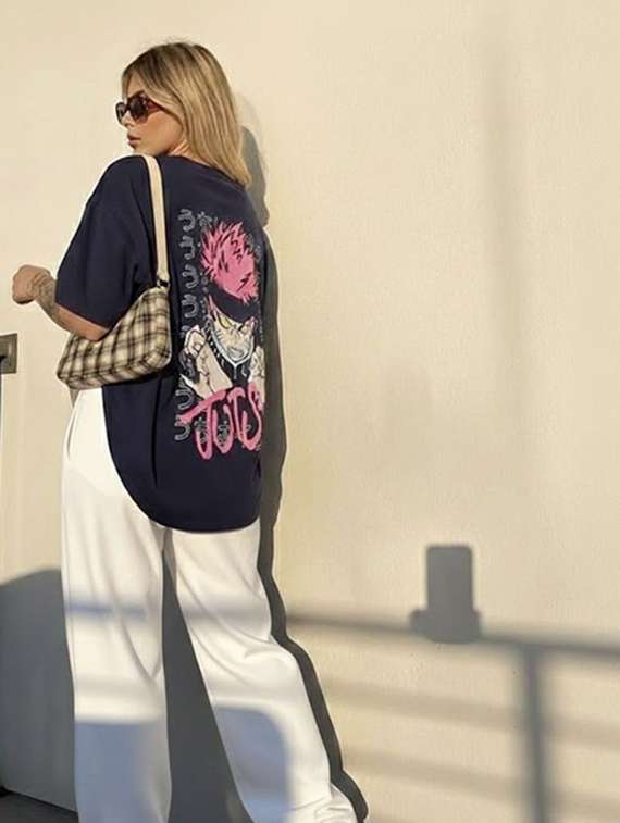 women printed round neck oversized t-shirt - 22512516 -  Standard Image - 3