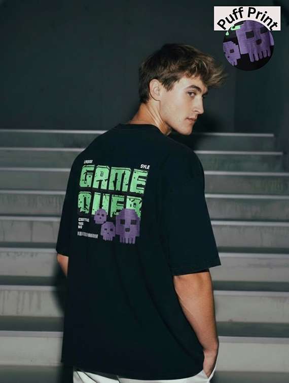 men printed short sleeve oversized t-shirt