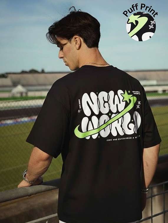 men printed short sleeve oversized t-shirt