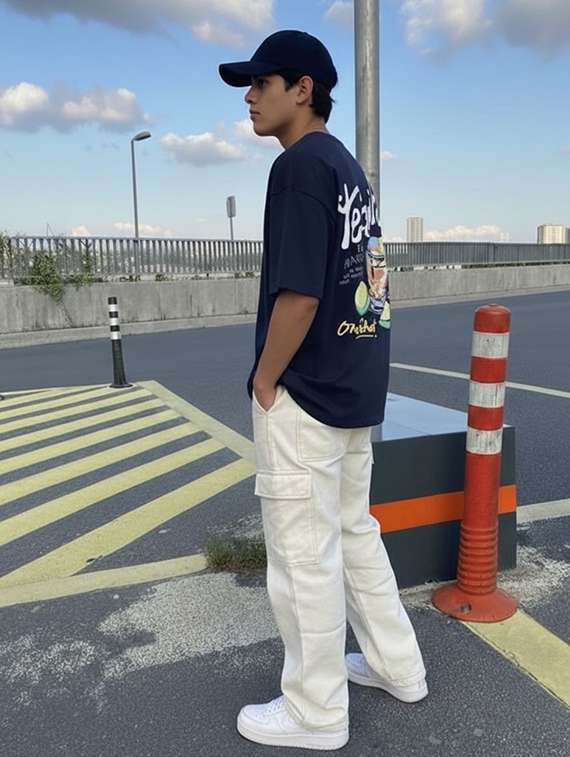 men printed short sleeve oversized t-shirt - 22512556 -  Standard Image - 3