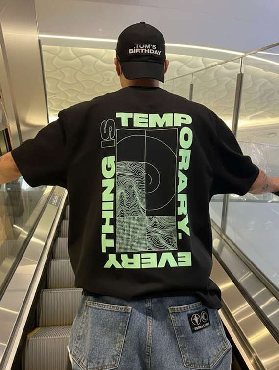 men printed short sleeve oversized t-shirt