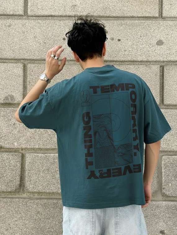 men printed short sleeve oversized t-shirt