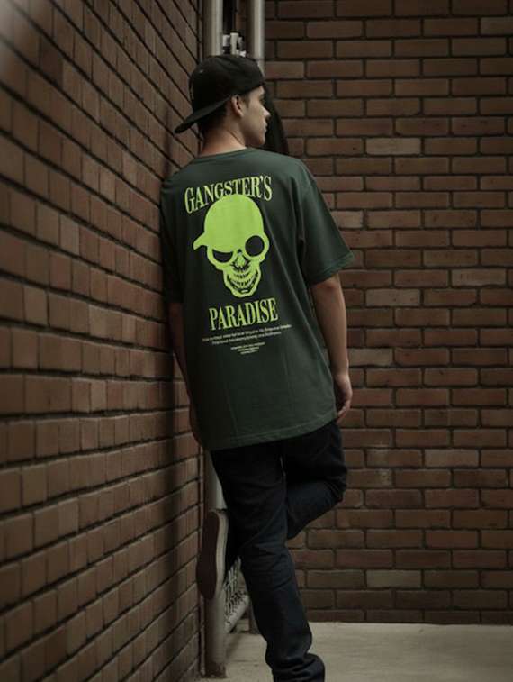 men printed short sleeve oversized t-shirt