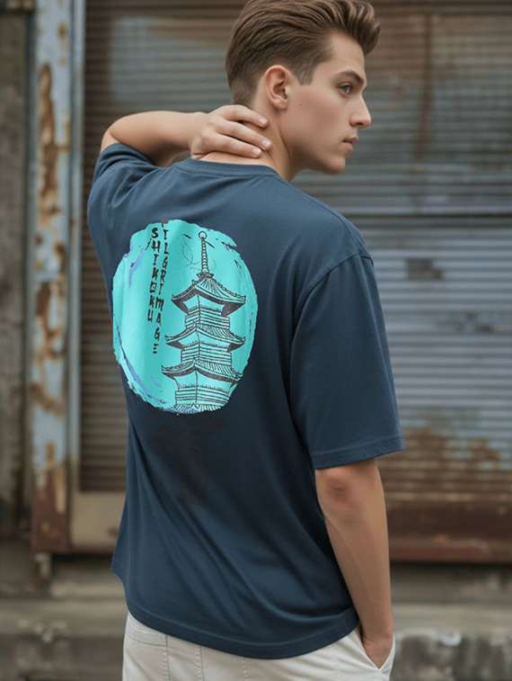 men printed short sleeve oversized t-shirt